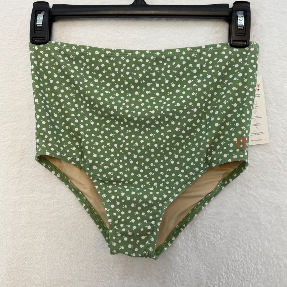 NWT Honey mark Swim Set Girls Floral Olive Green Two-Piece Swimsuit Beach Bikini - Picture 9 of 13